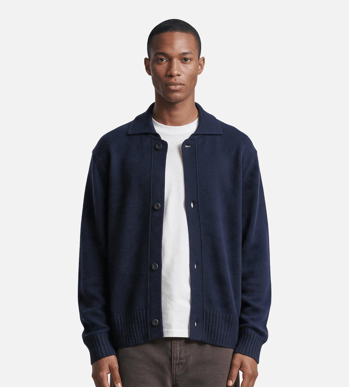 Norse Projects Aldrup Lambswool Cardigan Dark Navy