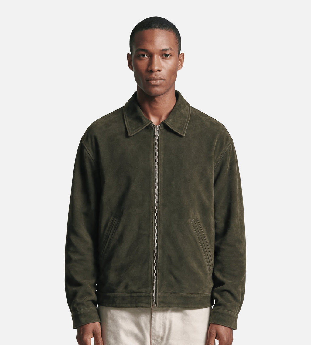 NN.07 Petrus Suede 80030 Jacket Shadow Moss