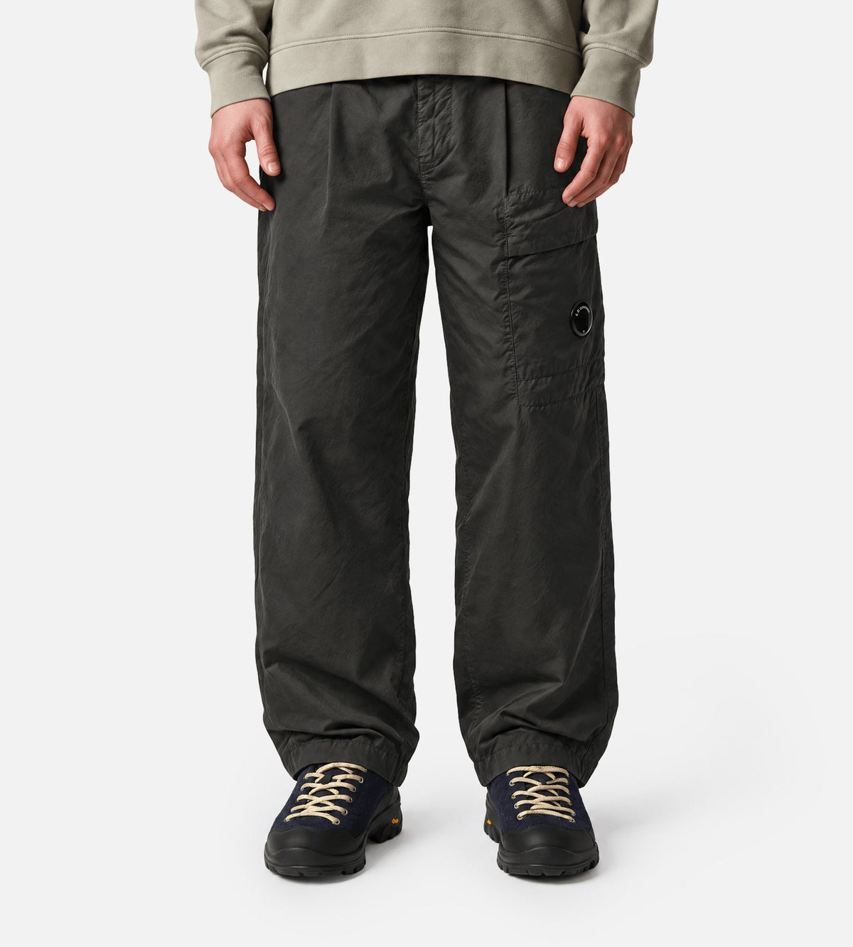 C.P. Company Micro-Reps Boxy Pleats Cargo Pants Raven
