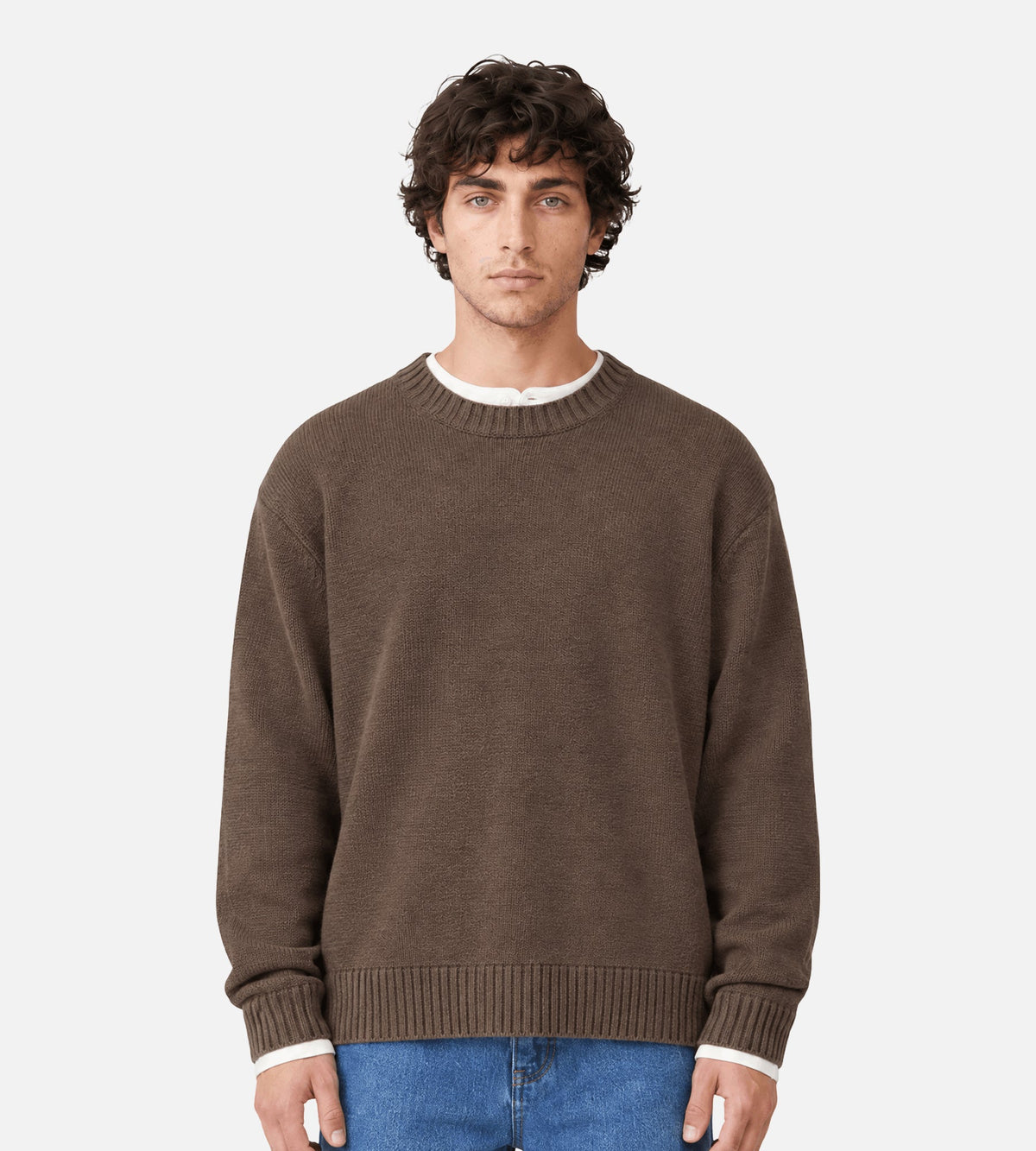 OLAF Essential Knitted Crewneck Chocolateplum