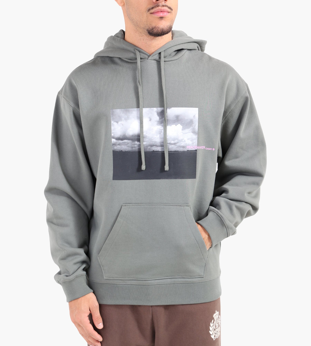 OAMC Peacemaker Loose Fit Hoodie Star Print Grey