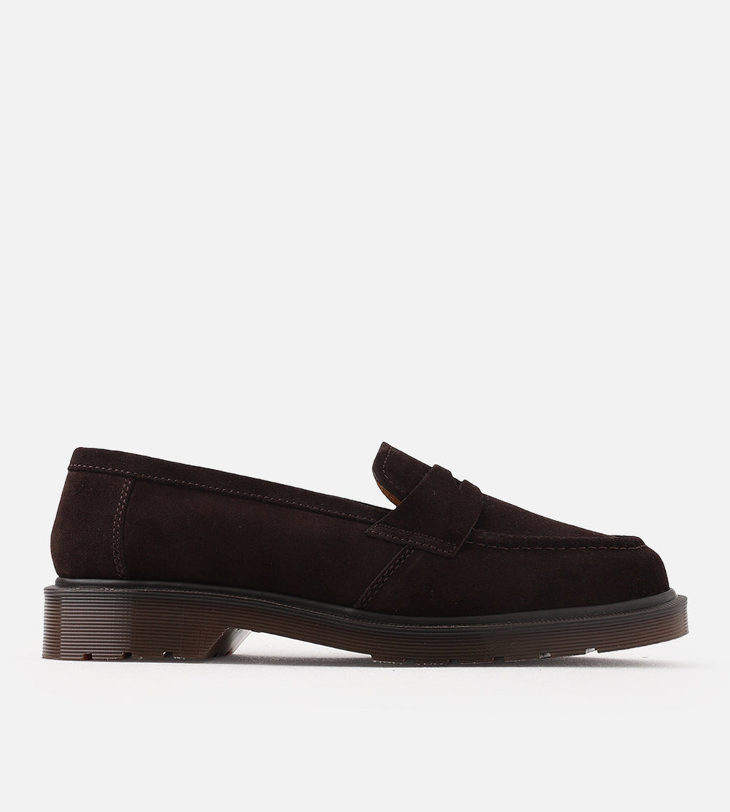 Dr. Martens Delapre Penny Loafer Brindle Brown Repello Calf Suede Mb