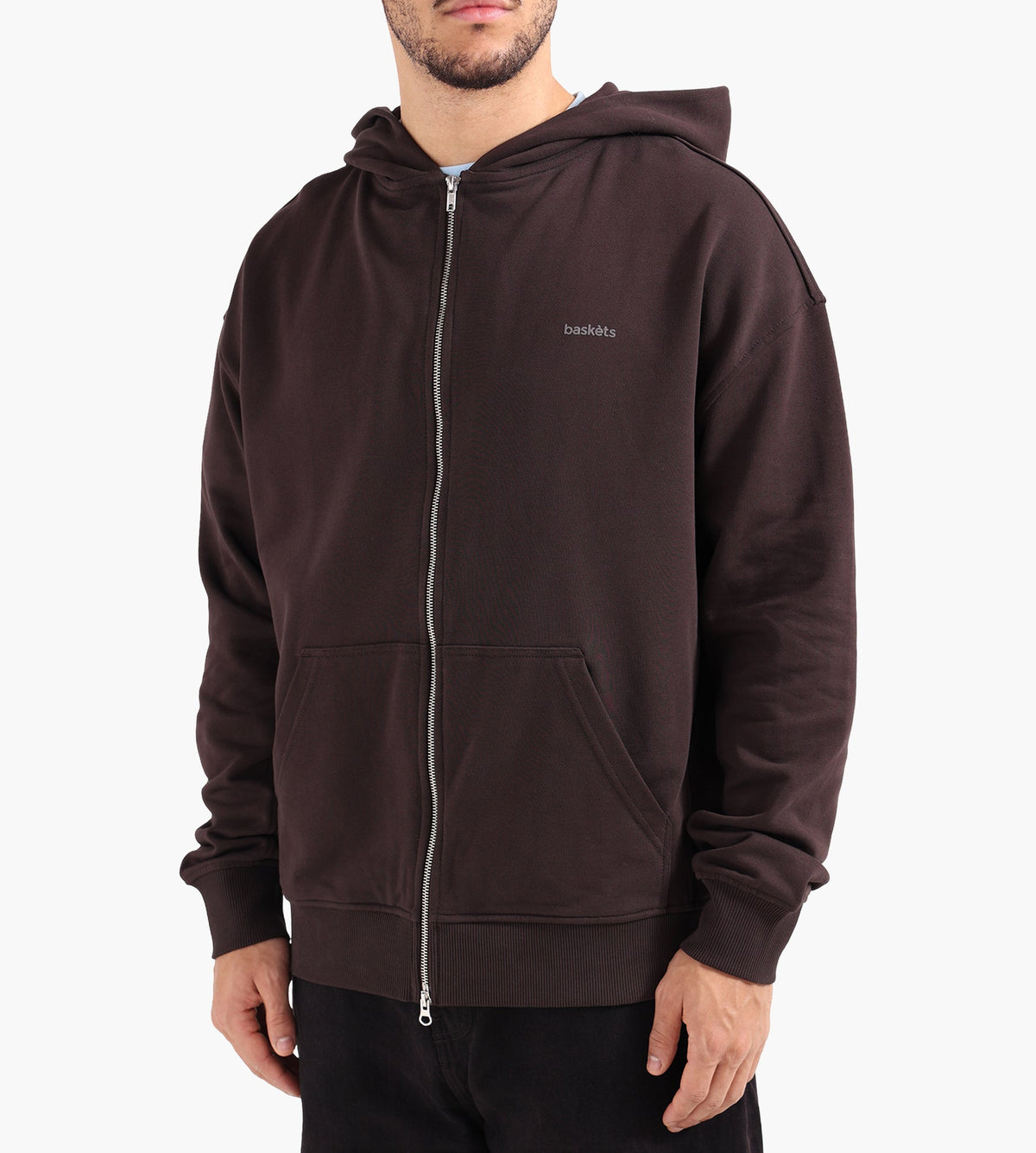 Baskèts Modern Zip Hoodie Marron