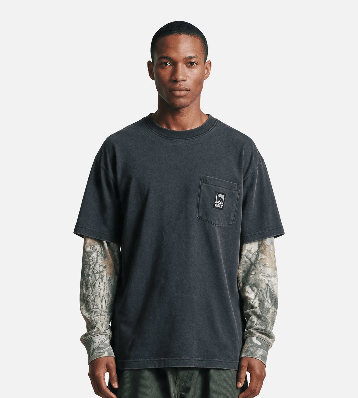 Obey Post 2FER Longsleeve Dusty Black Limo Multi