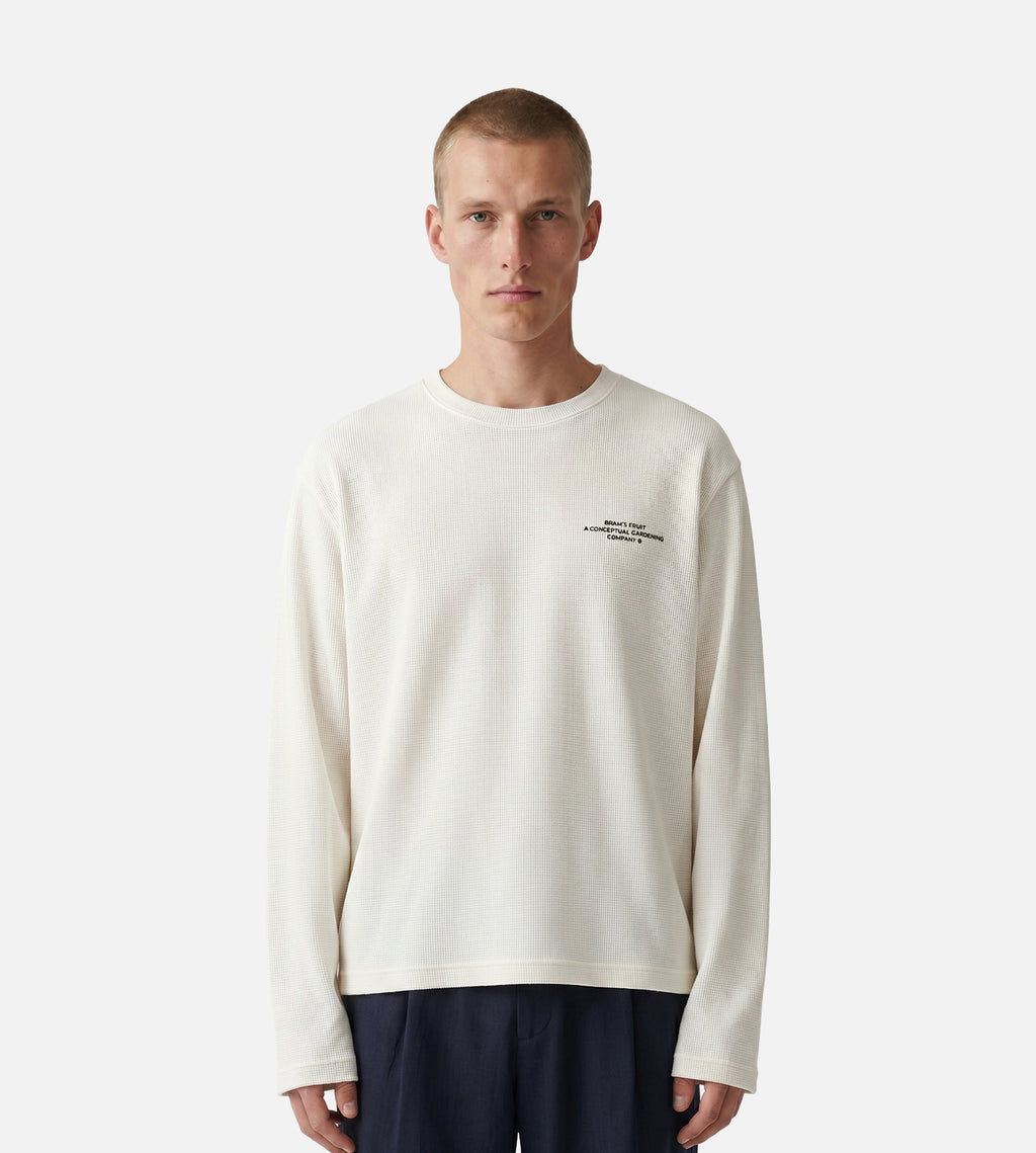 Bram's Fruit Stamp Waffle Longsleeve White