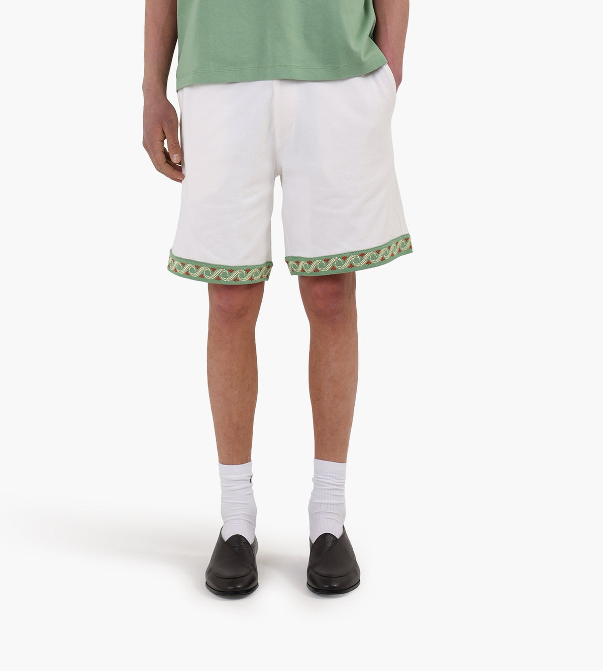 Drôle de Monsieur Short Piquè Brodè Off White