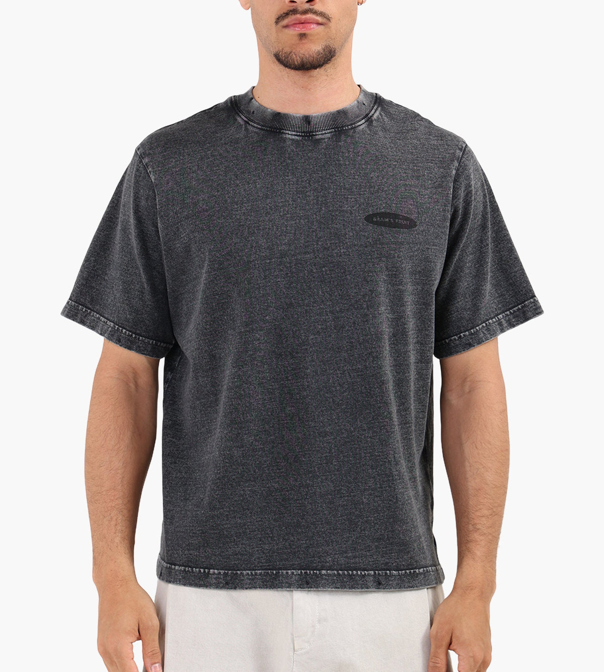 Bram's Fruit “F*ck Off” T-Shirt Distressed Washed Charcoal