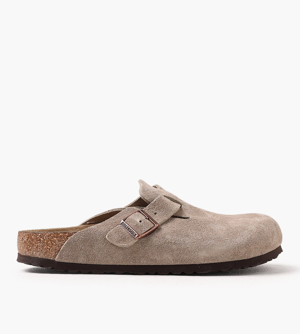 Birkenstock Boston Soft Footbed Suede Leather Taupe