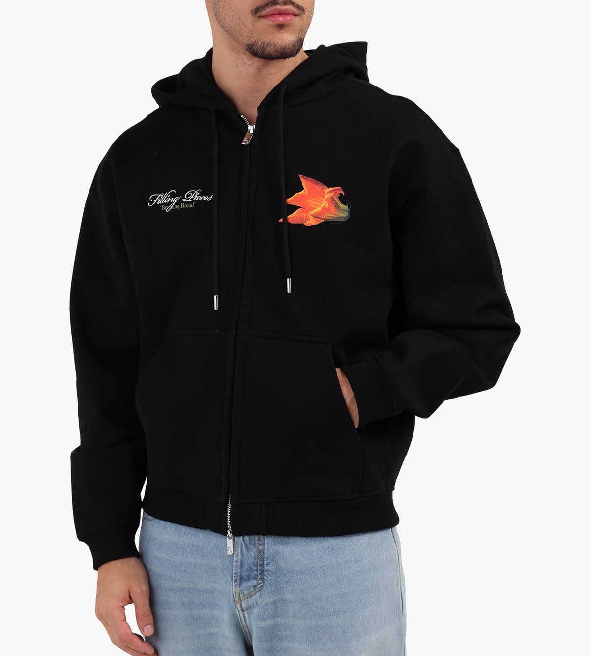 Filling Pieces Zip Hoodie Zucchini Black