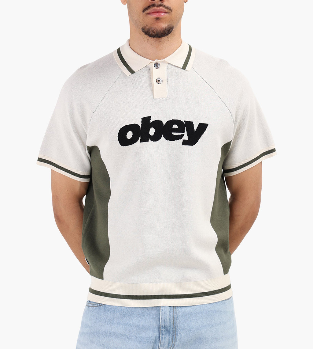 Obey Sport Polo Sweater Unbleached Multi