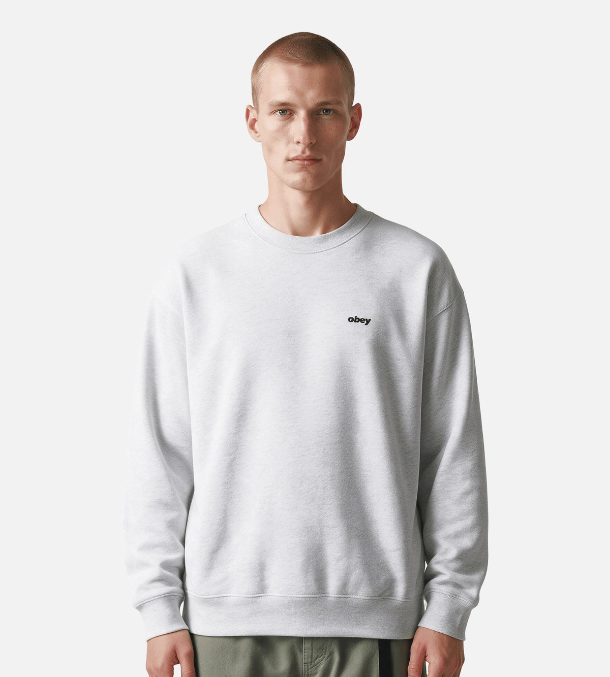 Obey Shields Extra Heavy Crewneck Ash Grey