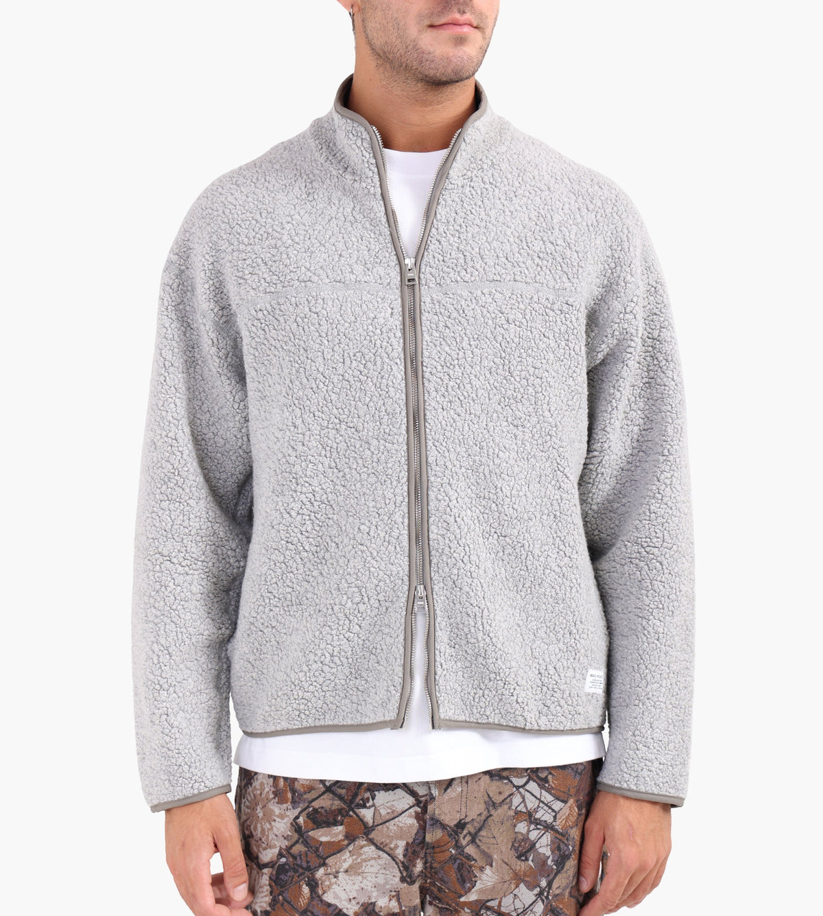 Norse Projects Bjorn Sherpa Wool Fleece Jacket Grey Melange