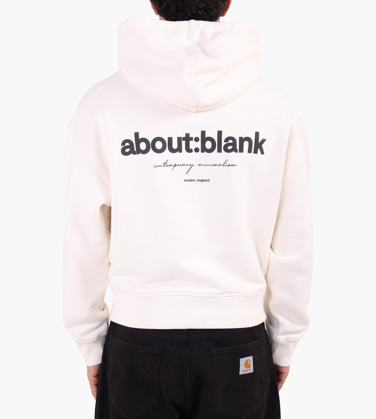 about:blank Box Hoodie Cotton Ecru Black