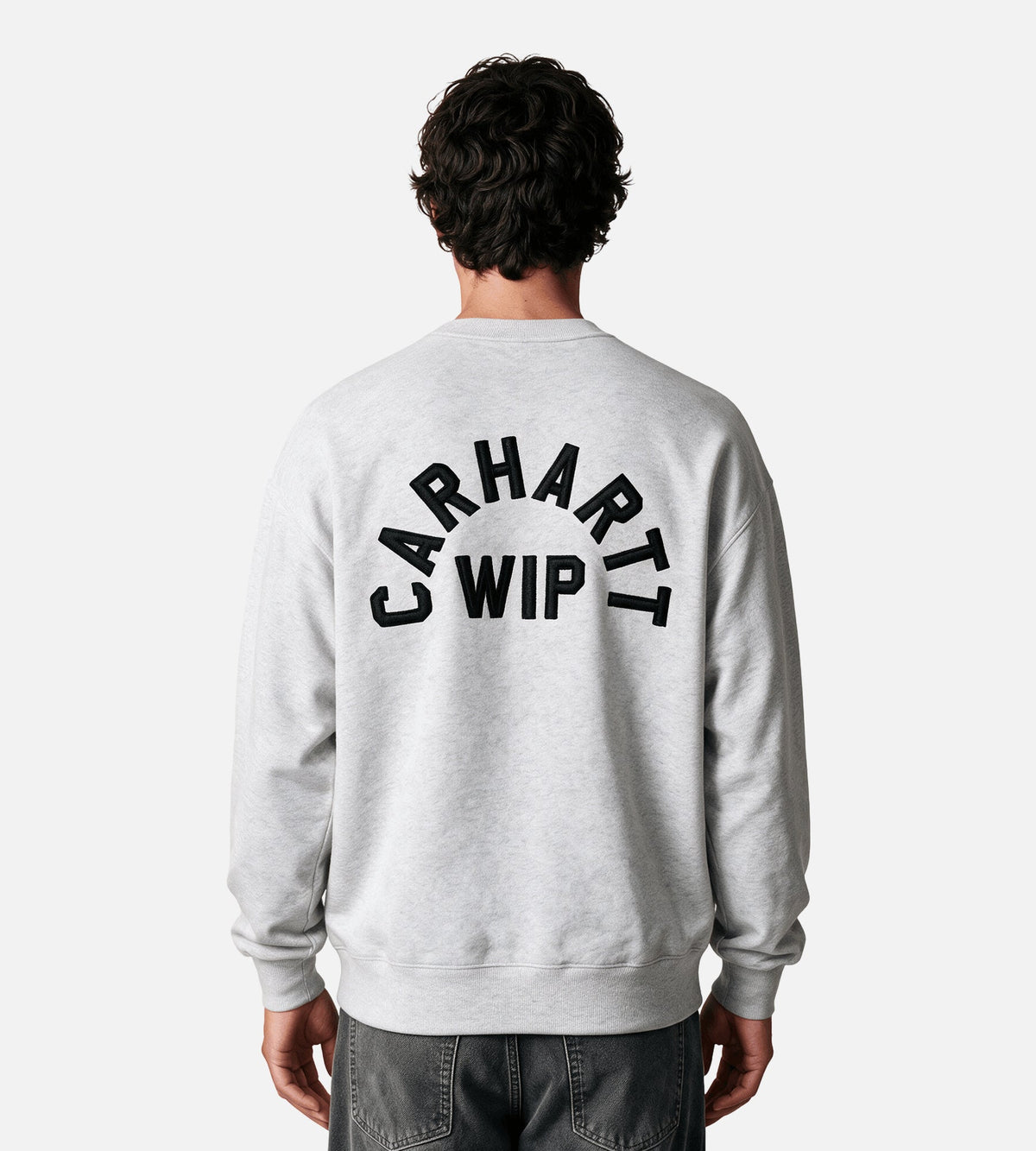 Carhartt WIP Arch Script Sweater Ash Heather Dark Navy