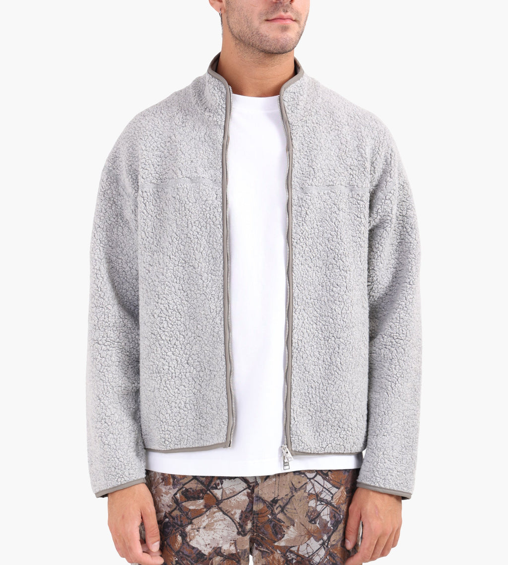 Norse Projects Bjorn Sherpa Wool Fleece Jacket Grey Melange