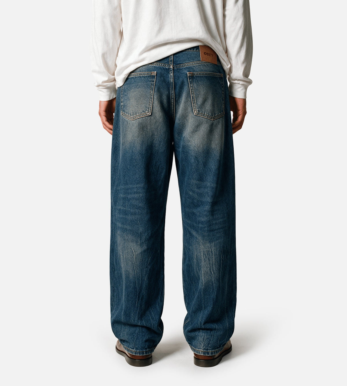 Obey Classic Baggy Denim Oil Stained Indigo