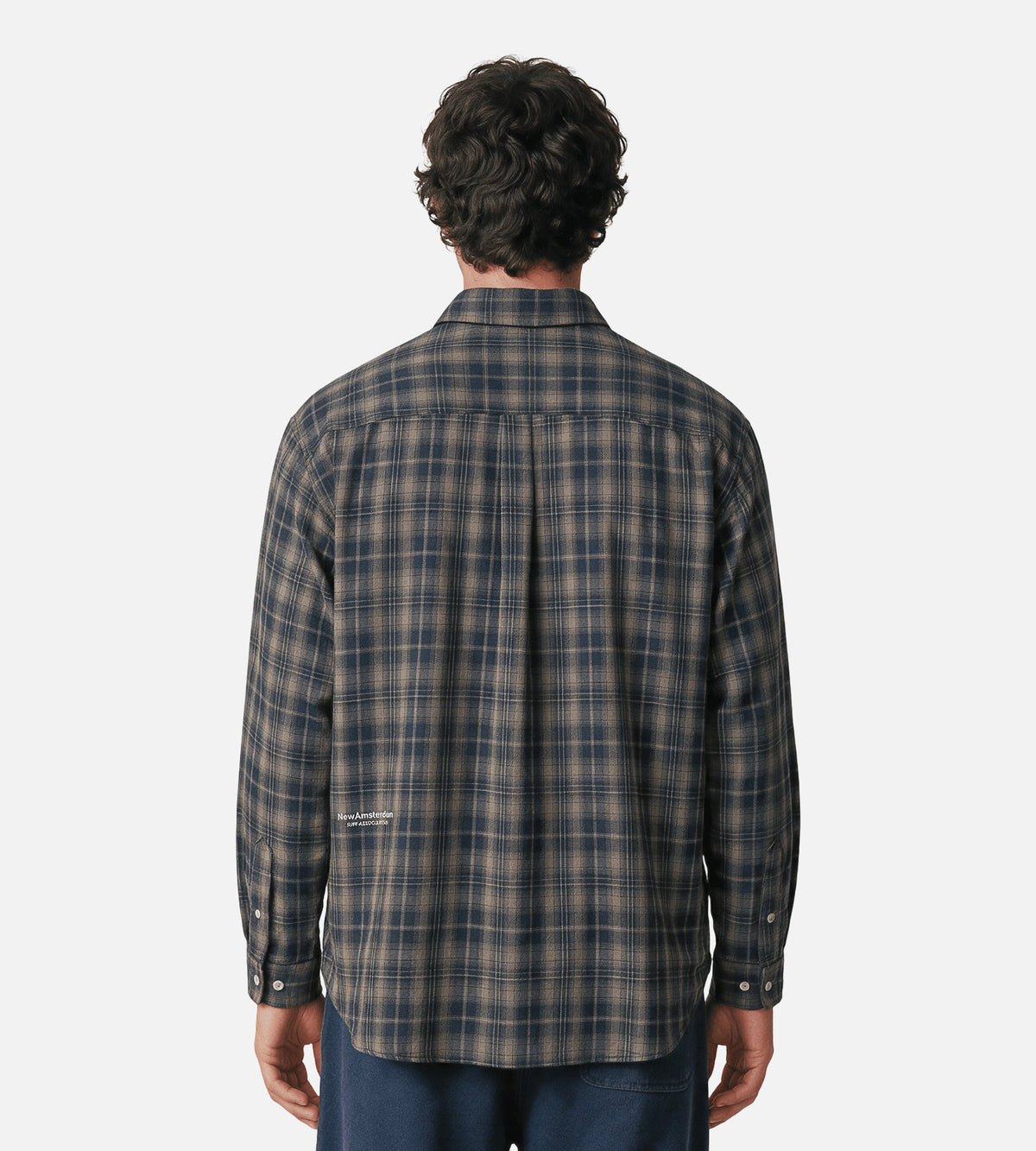New Amsterdam Surf Association Beach Shirt Check Night Grey Check