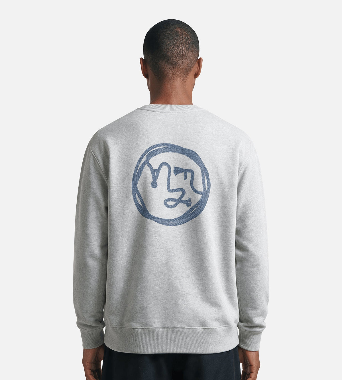 OLAF Lasso Face Crewneck Heather Grey