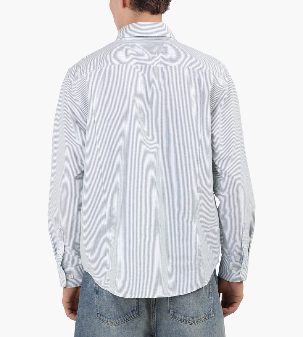 Corridor Stripe Oxford Long Sleeve Shirt Green