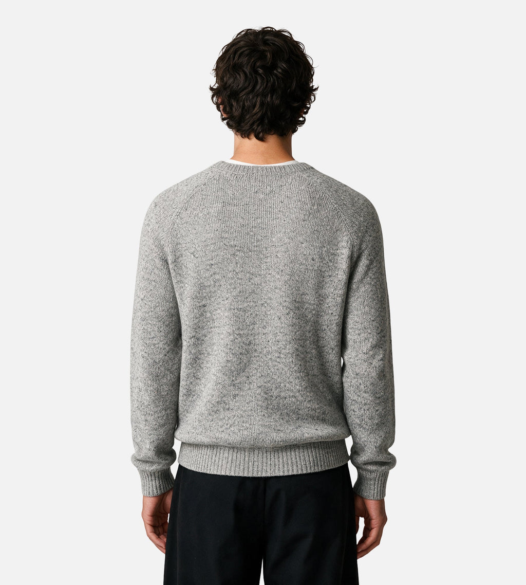 Observe V-Neck Heather Knit Sweater Ash