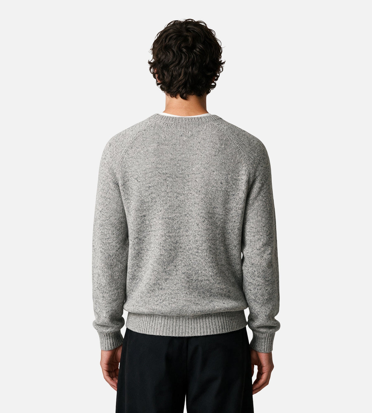 Observe V-Neck Heather Knit Sweater Ash