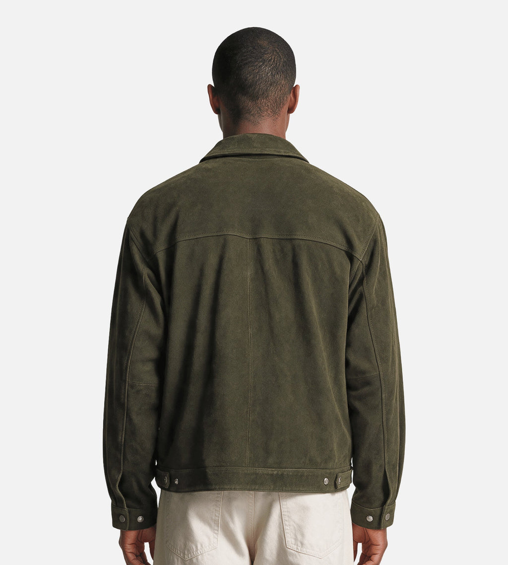 NN.07 Petrus Suede 80030 Jacket Shadow Moss