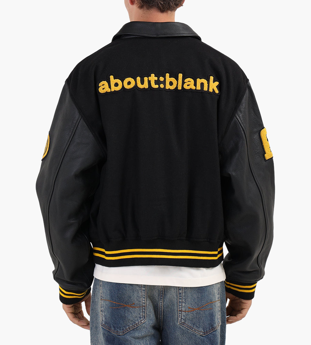 about:blank Letterman Jacket Wool Black
