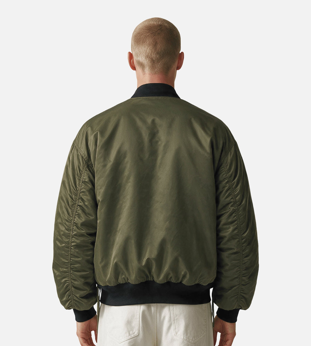 New Amsterdam Surf Association Reversible Bomber Jacket Army Green Orange