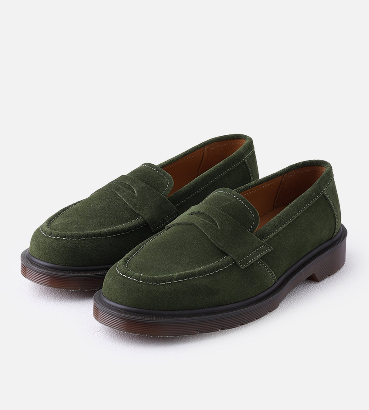 Dr. Martens Delapre Penny Loafer Field Green Repello Calf Suede Mb