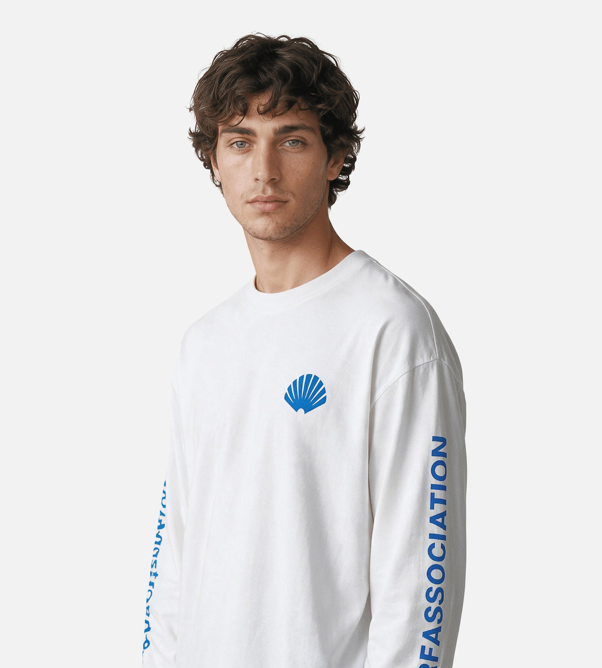New Amsterdam Surf Association Logo Longsleeve White Cobalt
