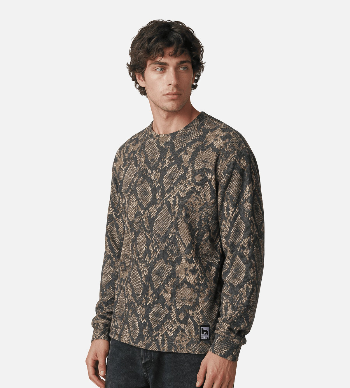 Obey Post Thermal Longsleeve Dusty Vintage Rattlesnake