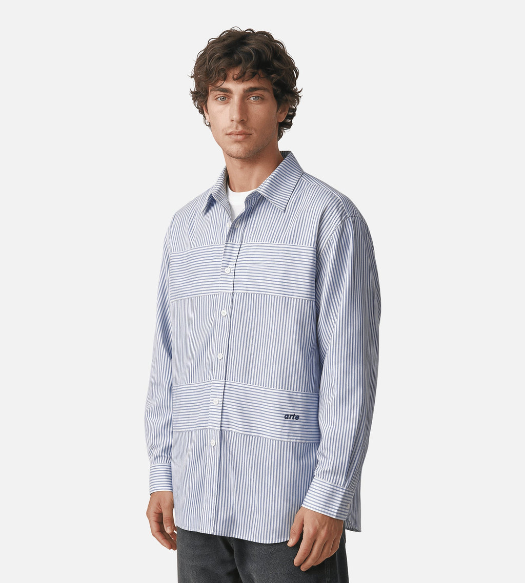 Arte Antwerp Striped Gallery Shirt Blue