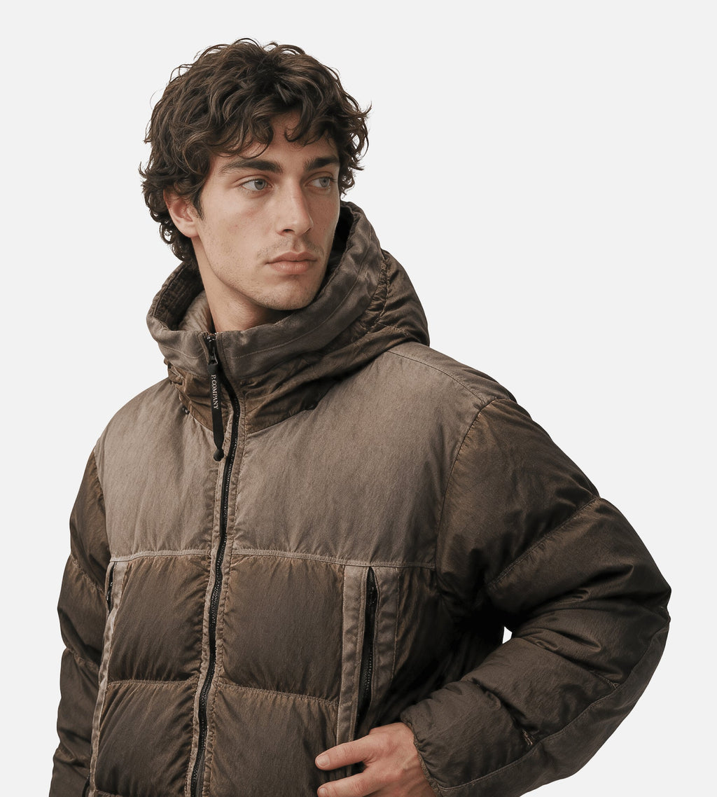 C.P. Company Eco-Chrome R Mixed Goggle Down Jacket Re-Color Brown