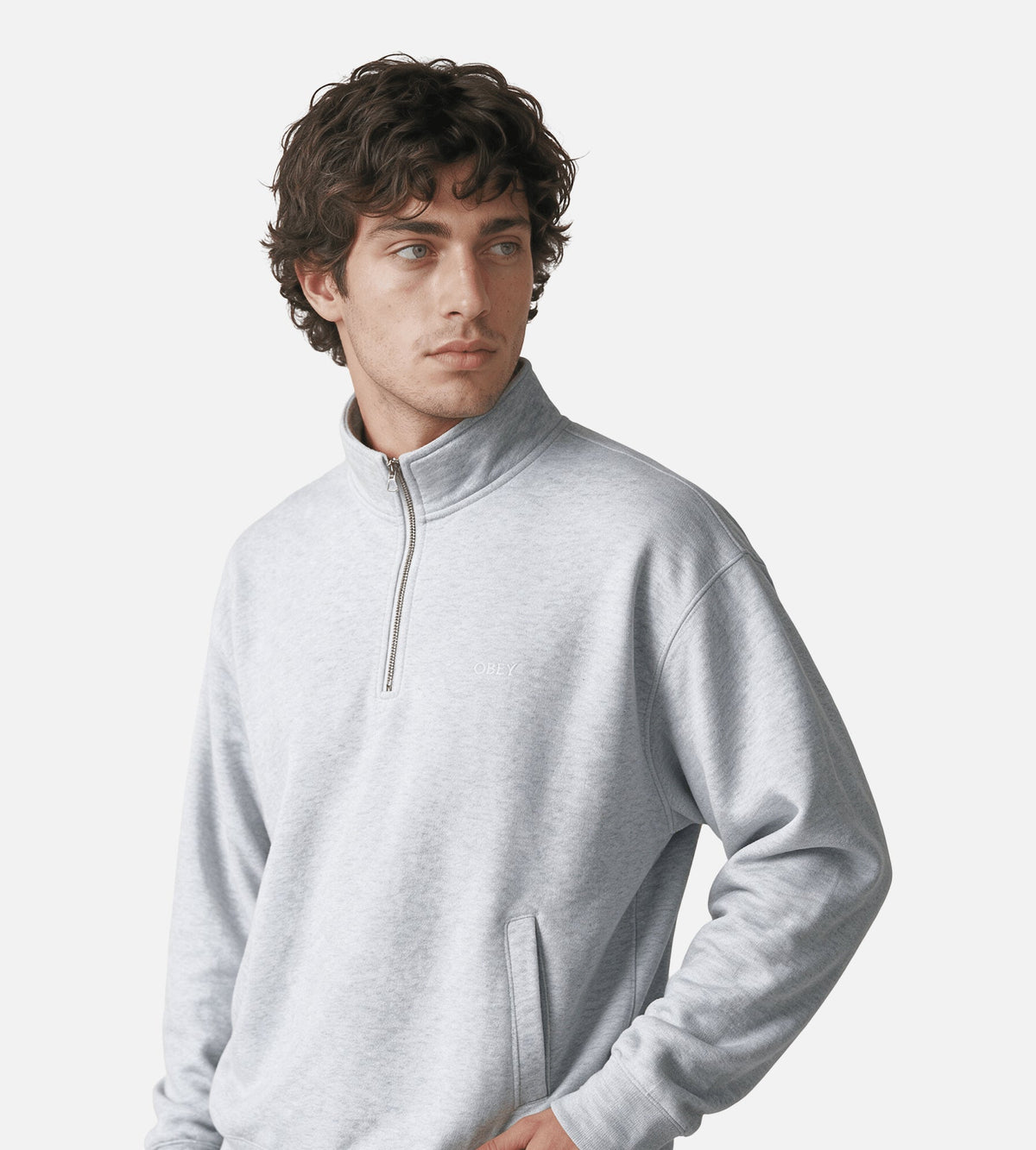 Obey Established Works Bold Mockneck Ash Grey