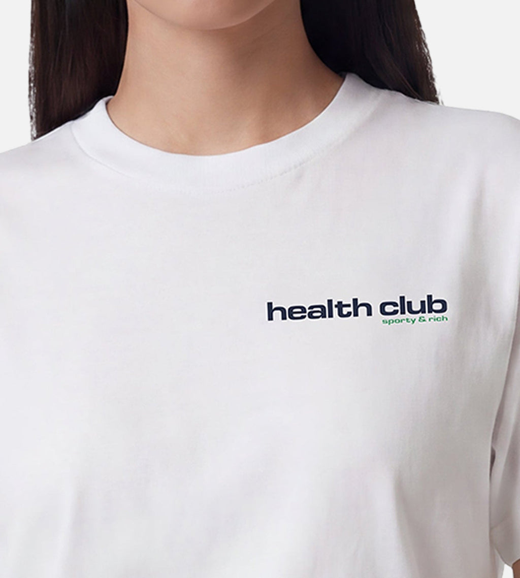 Sporty & Rich Bold Health T-Shirt White Navy Kelly