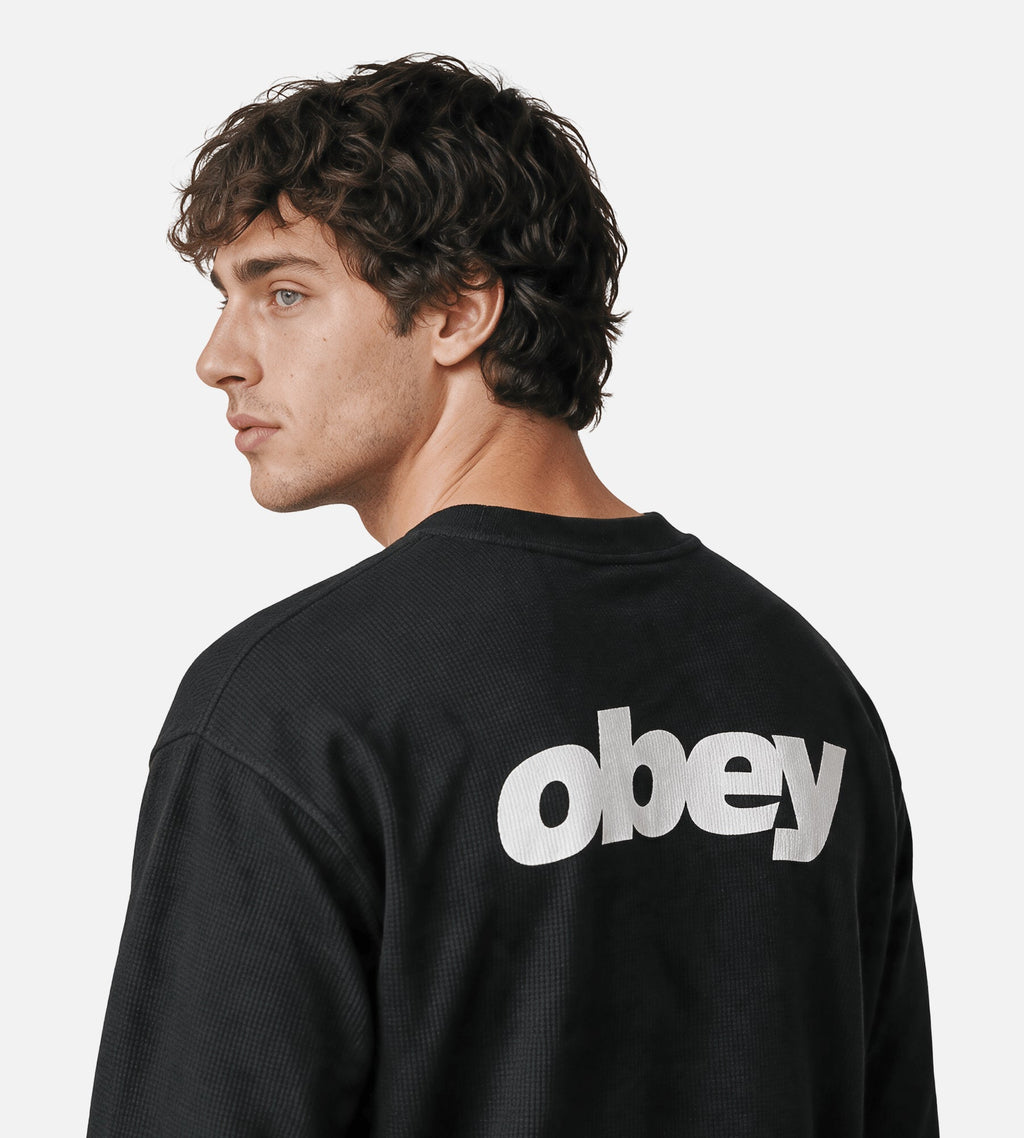 Obey League Thermal Longsleeve Dusty Black Limo