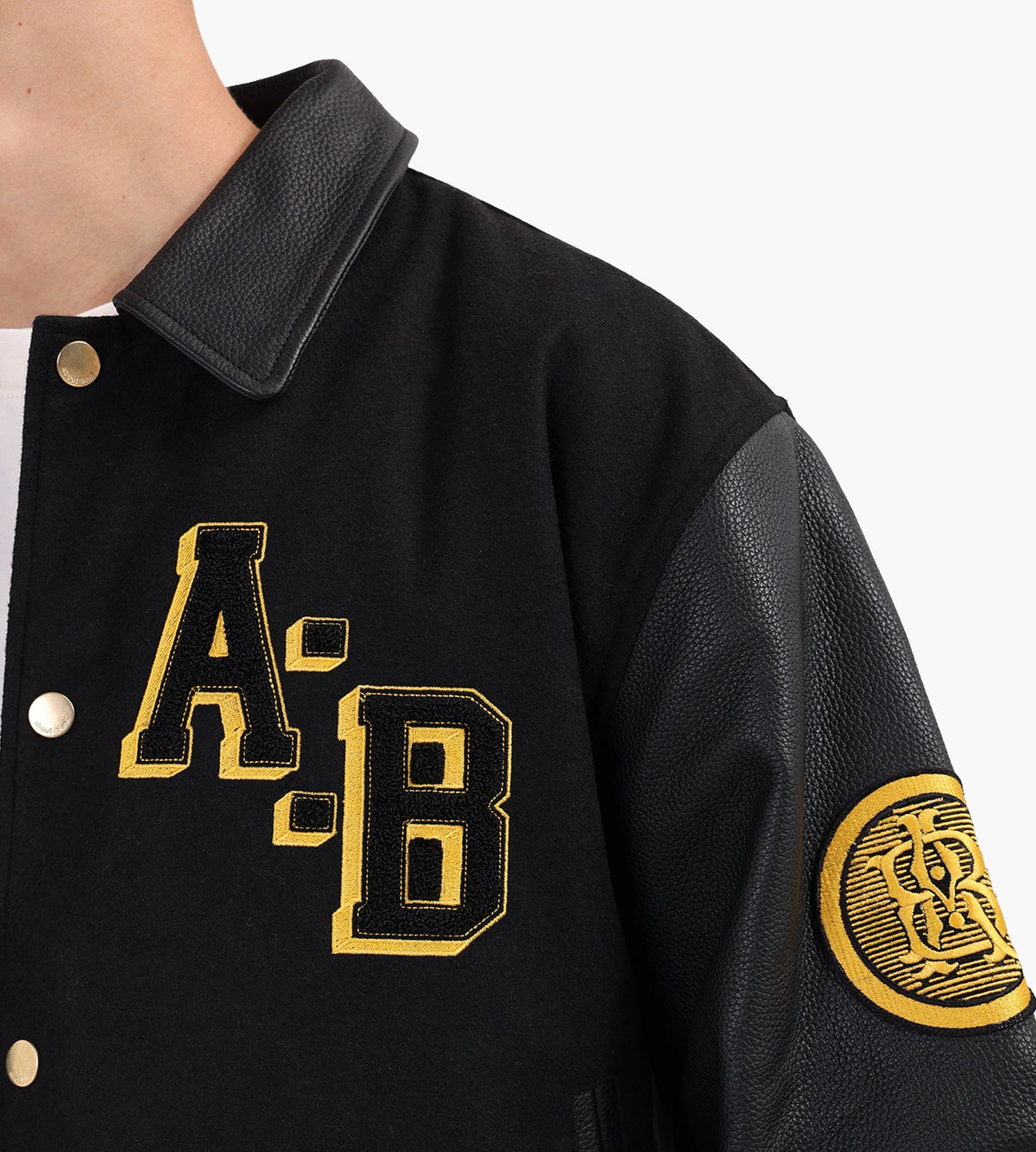 about:blank Letterman Jacket Wool Black
