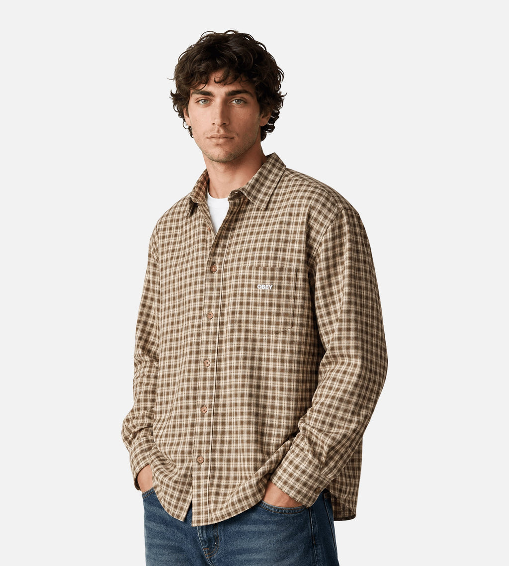 Obey Bigwig Axel Woven Shirt Canteen Multi