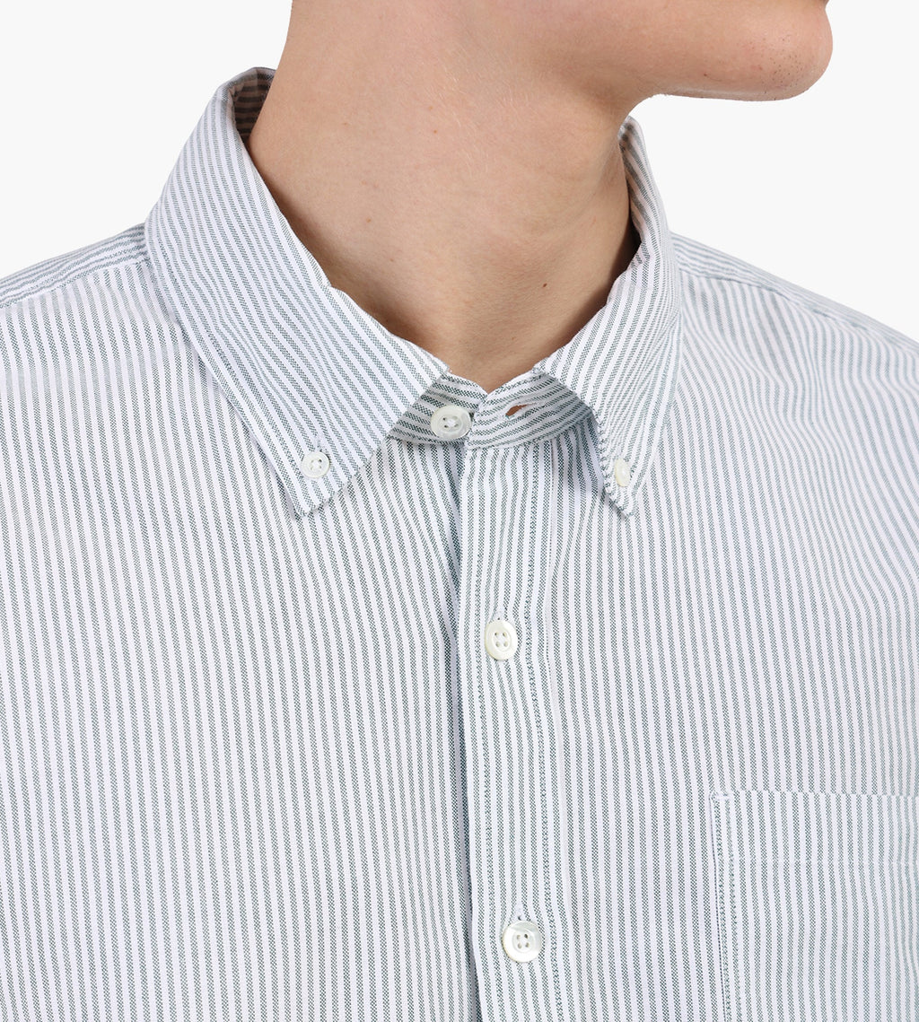 Corridor Stripe Oxford Long Sleeve Shirt Green