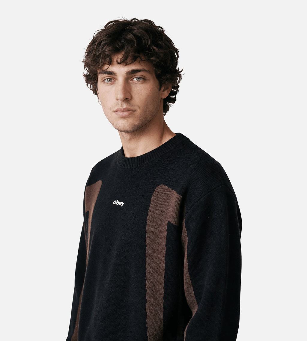 Obey Brann Sweater Digital Black Multi