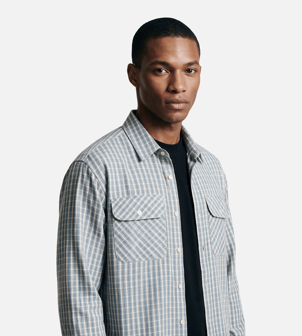 Corridor Americana Check Long Sleeve Shirt Blue