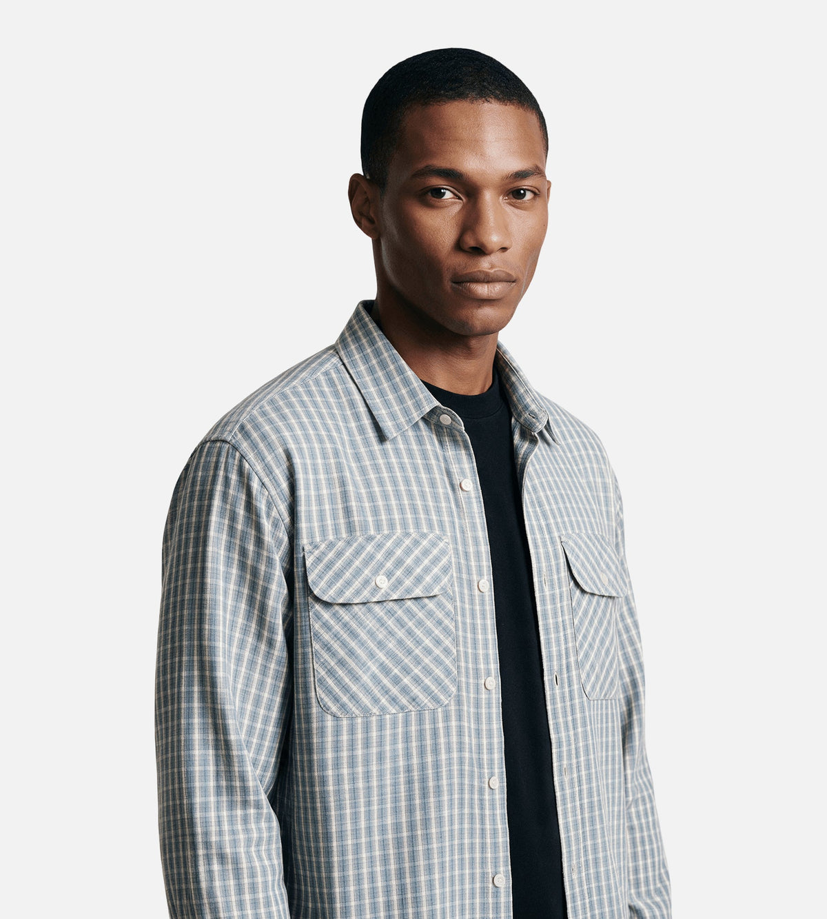 Corridor Americana Check Long Sleeve Shirt Blue