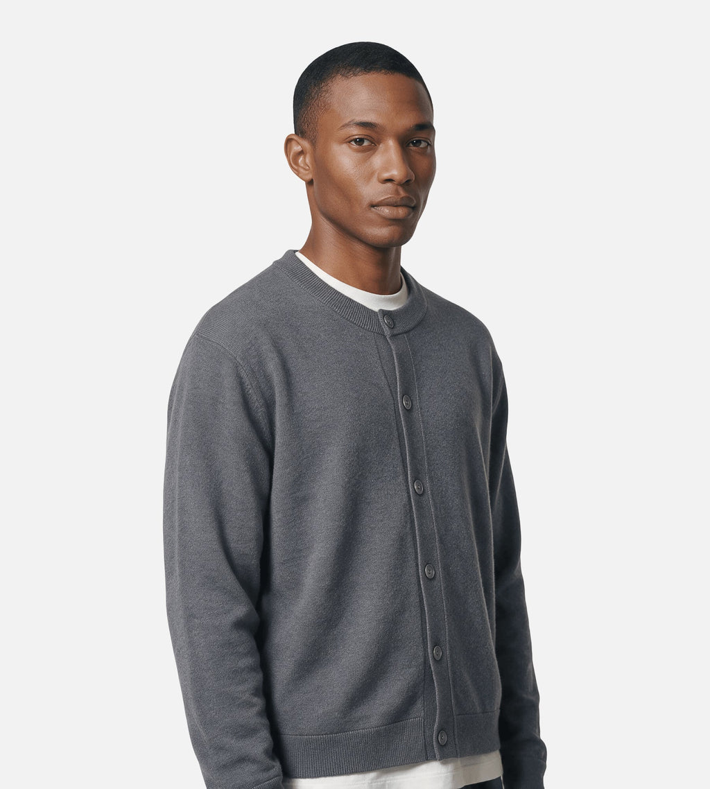 NN.07 Jasper Crew Cardigan 60062 Charcoal Mist