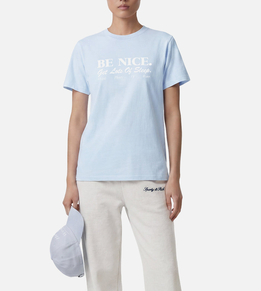 Sporty & Rich Be Nice T-Shirt Mist White