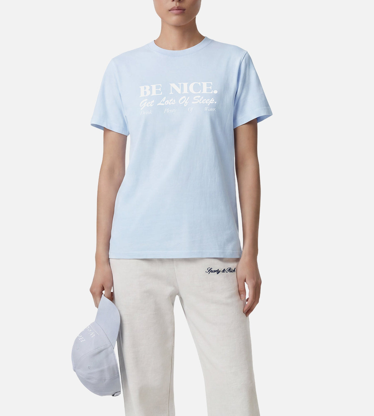 Sporty & Rich Be Nice T-Shirt Mist White
