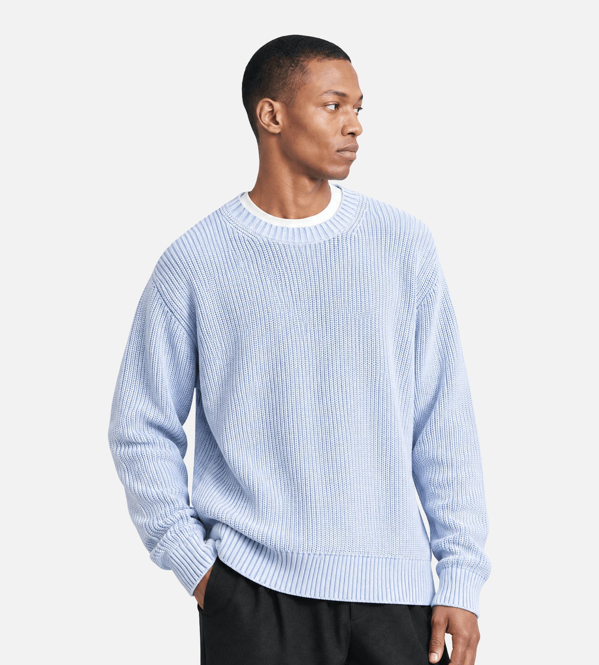 OLAF Washed Knitted Essential Crewneck Windsurfer