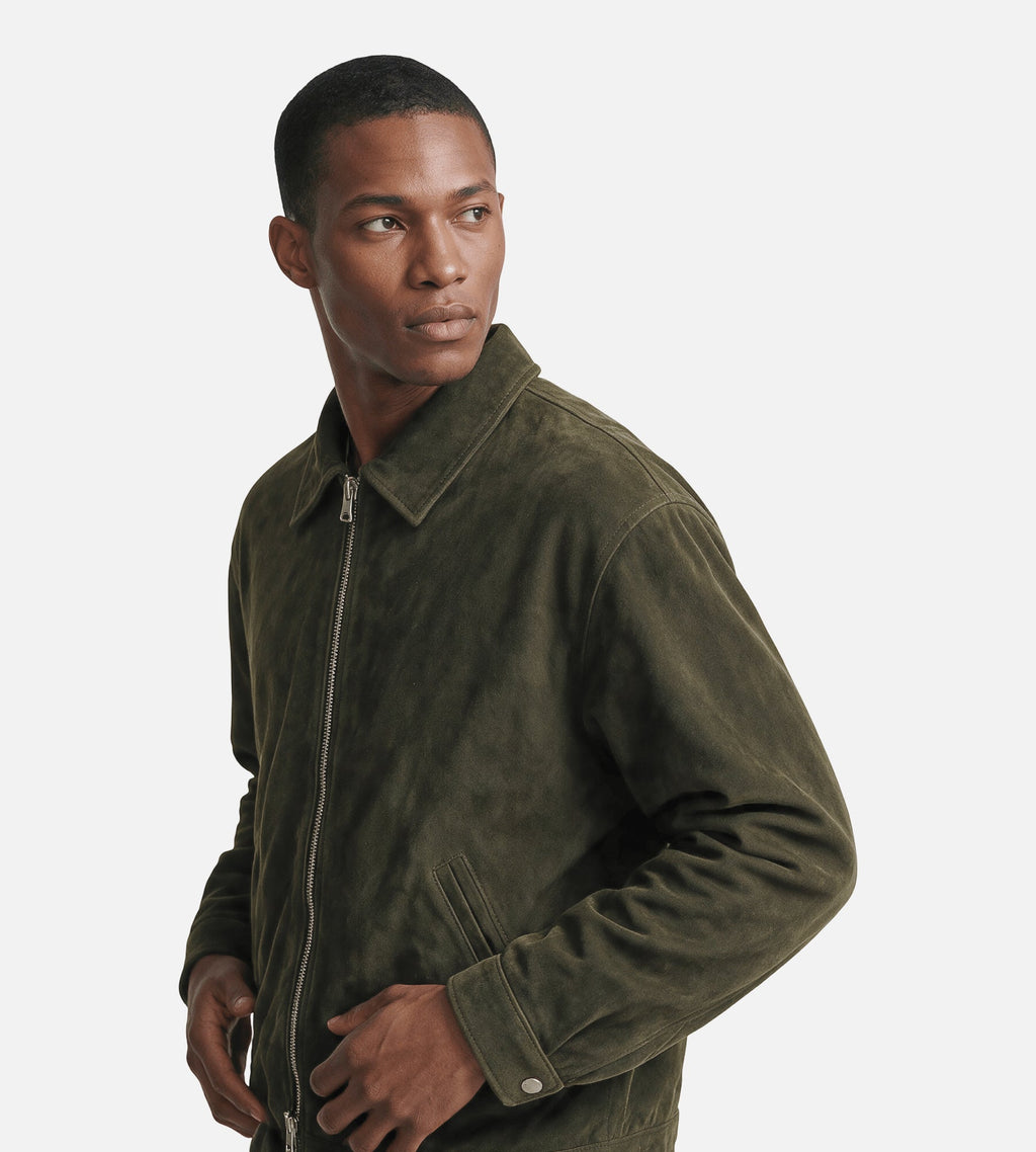 NN.07 Petrus Suede 80030 Jacket Shadow Moss
