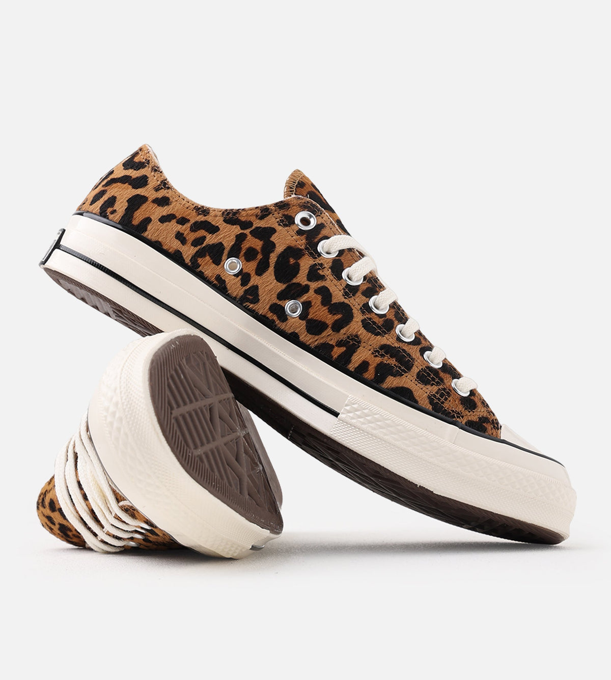 Converse Chuck 70 Low Leopard-Print Pony Hair Brown Honey Stick Egret