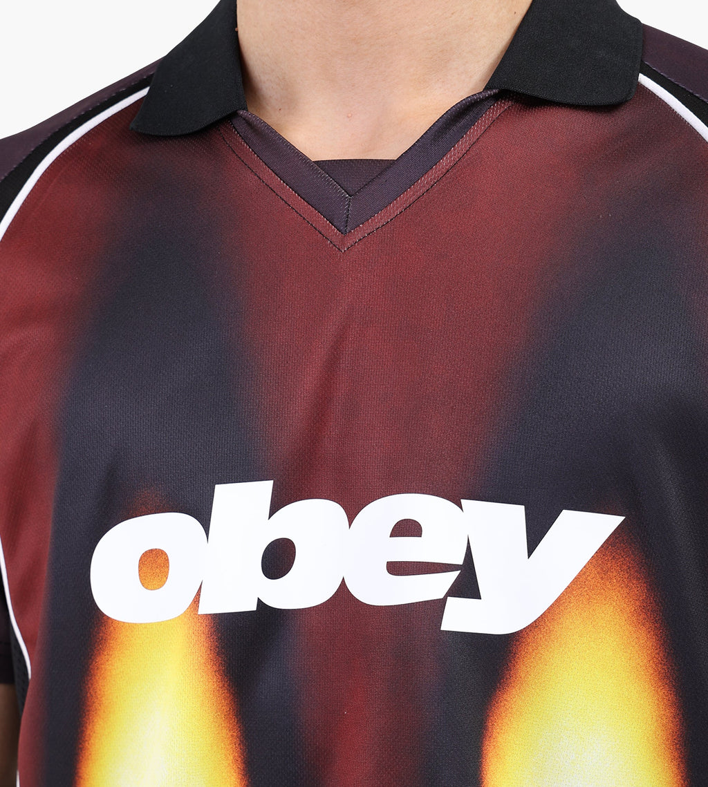 Obey Blurred Soccer Jersey Burnt Red