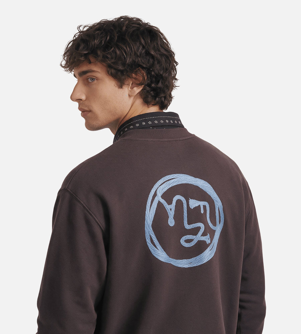 OLAF Lasso Face Crewneck Chocolateplum